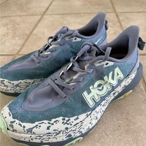 Hoka Teal and Gray Athletic Shoes Speedgoat 6